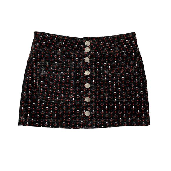 We The Free People Joanie Mini Skirt Womens 24 Corduroy Button Front Pockets - Picture 2 of 12